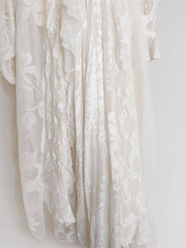 Alternate image for Romantic, Bohemian, cream lace two-piece dress and jacket.