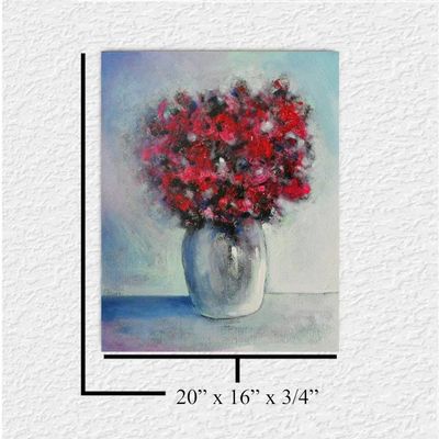 Alternate image for Roses - Original Floral Still Life Acrylic Painting on Stretched Canvas - 16 x 20 x 3/4 - Ready to Hang - Free Shipping