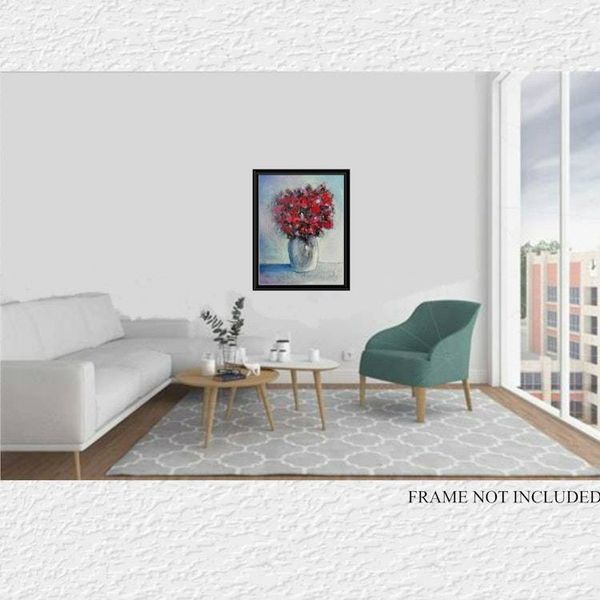 Alternate image for Roses - Original Floral Still Life Acrylic Painting on Stretched Canvas - 16 x 20 x 3/4 - Ready to Hang - Free Shipping