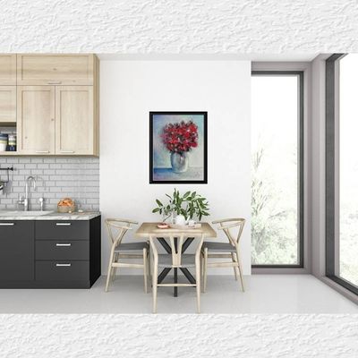 Alternate image for Roses - Original Floral Still Life Acrylic Painting on Stretched Canvas - 16 x 20 x 3/4 - Ready to Hang - Free Shipping