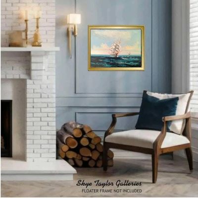 Alternate image for Sunday Morning Sailing - Original Nautical Painting on Gallery Wrap Canvas - 36 x 24 x 3/4 - Free Shipping