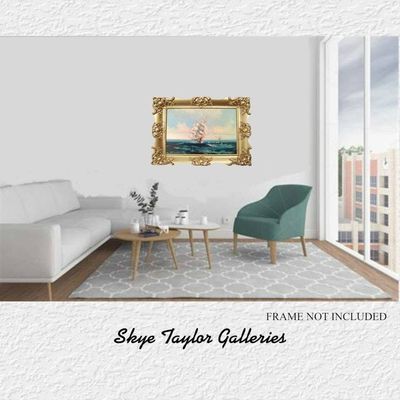 Alternate image for Sunday Morning Sailing - Original Nautical Painting on Gallery Wrap Canvas - 36 x 24 x 3/4 - Free Shipping