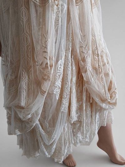 Alternate image for Unique cream layered, bohemian style dress.