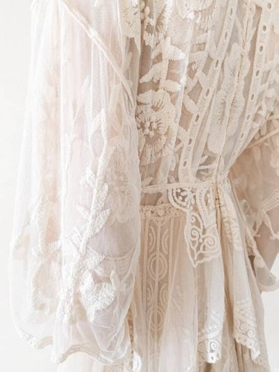 Alternate image for Unique cream layered, bohemian style dress.