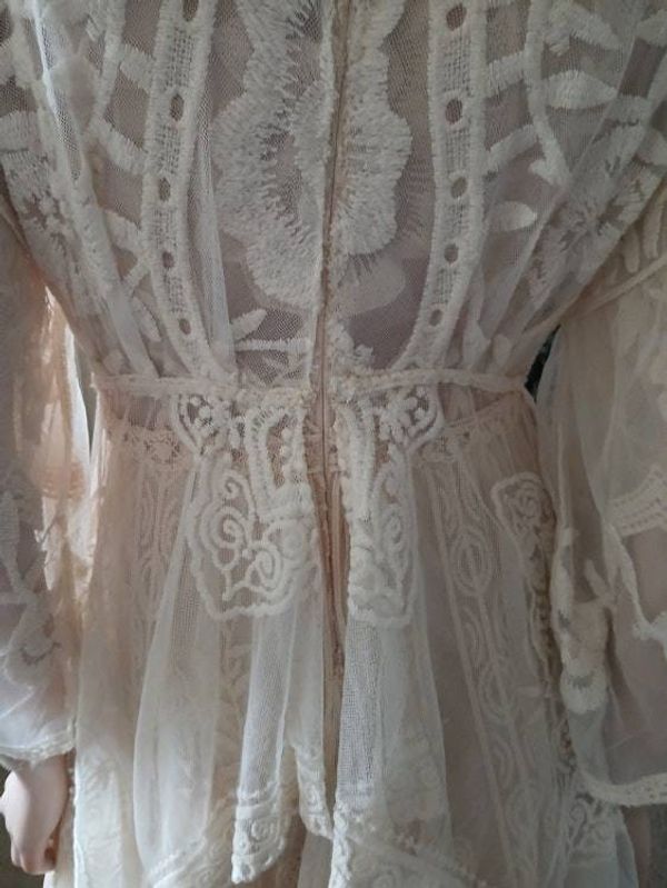 Alternate image for Unique cream layered, bohemian style dress.