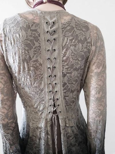 Alternate image for Bohemian Lace and Tulle Layered Ombré Dress with Victorian-Inspired Details