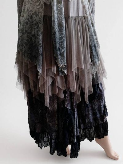 Alternate image for Bohemian Lace and Tulle Layered Ombré Dress with Victorian-Inspired Details