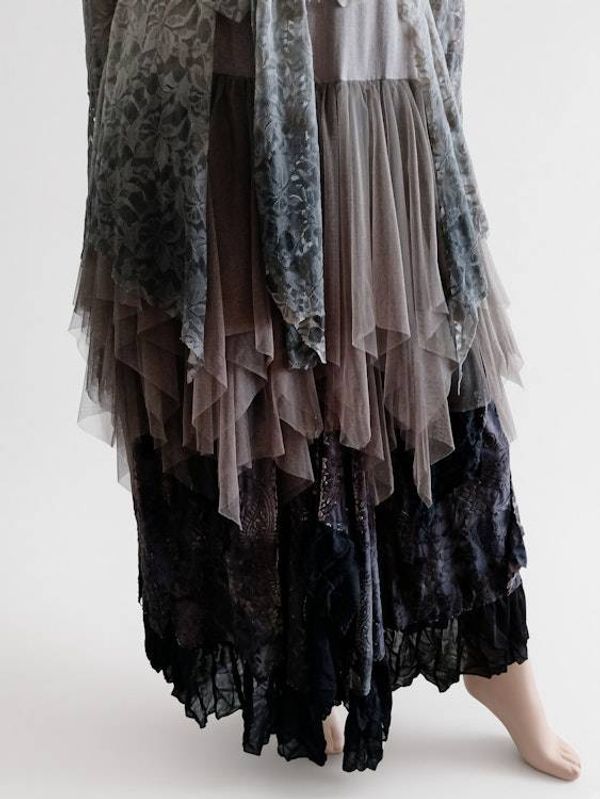 Alternate image for Bohemian Lace and Tulle Layered Ombré Dress with Victorian-Inspired Details