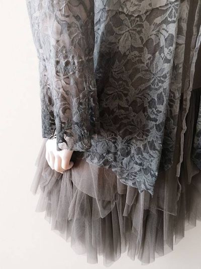 Alternate image for Bohemian Lace and Tulle Layered Ombré Dress with Victorian-Inspired Details