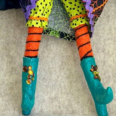 Alternate image for Witch Art Doll – Handmade Halloween Decor, handmade textile witch, meet Myrtle Tanglefoot