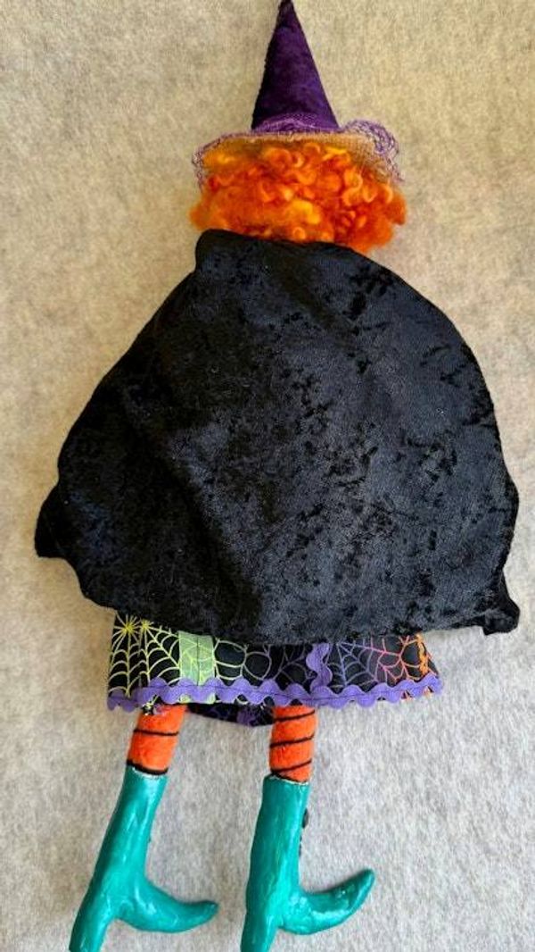 Alternate image for Witch Art Doll – Handmade Halloween Decor, handmade textile witch, meet Myrtle Tanglefoot