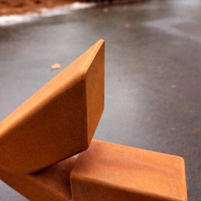 Alternate image for Architectural Metal Garden Sculpture | 30 Angular Rusted Steel Art | Fracture