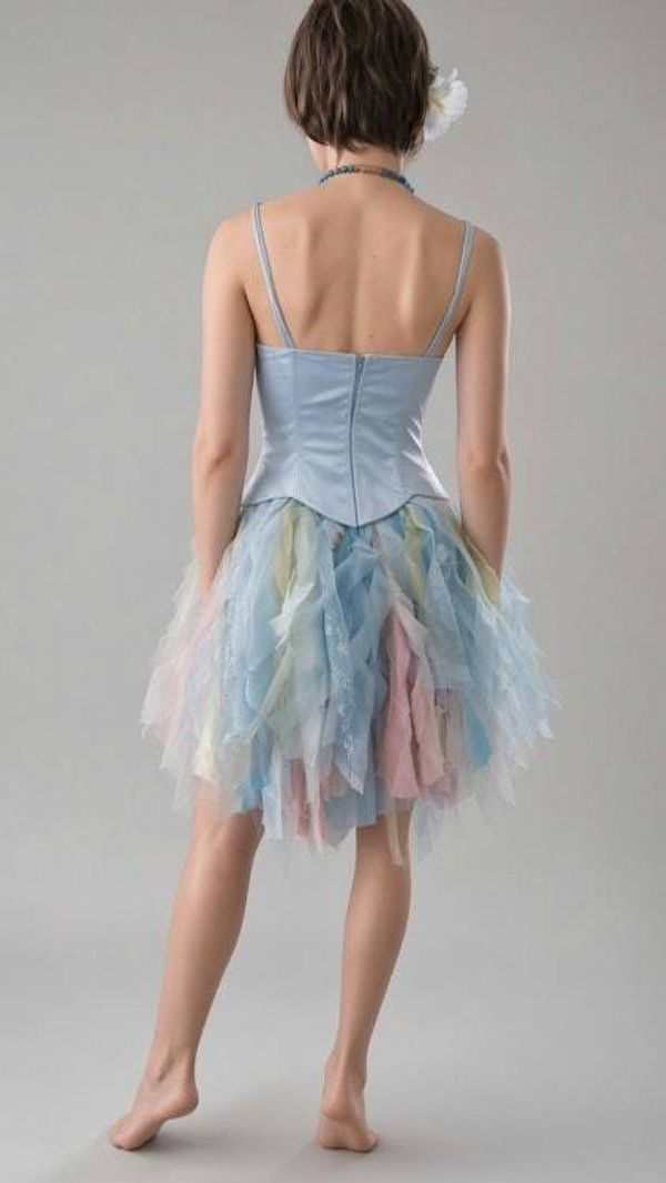 Alternate image for Enchanted water nymph cocktail or prom dress with ethereal shimmering skirt
