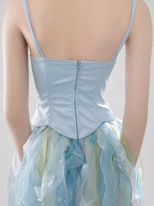 Alternate image for Enchanted water nymph cocktail or prom dress with ethereal shimmering skirt