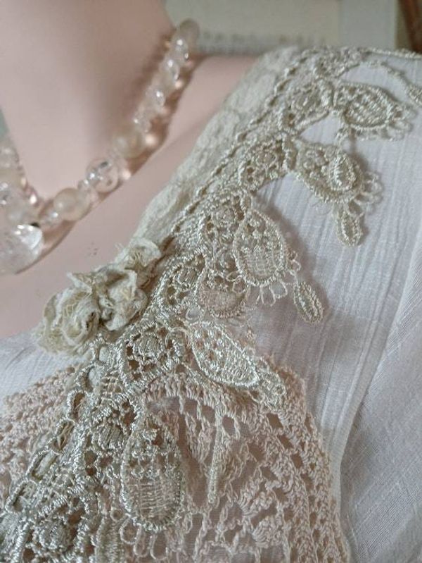 Alternate image for Vintage-Inspired layered lace and crochet maxi dress with lace-up back detail