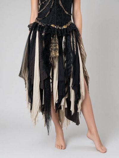 Alternate image for Steampunk Victorian Gothic corset costume with tattered skirt