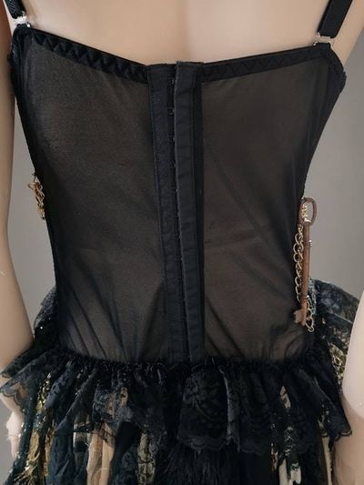 Alternate image for Steampunk Victorian Gothic corset costume with tattered skirt
