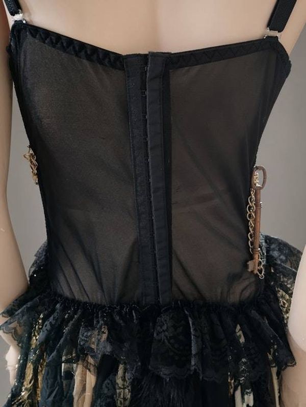 Alternate image for Steampunk Victorian Gothic corset costume with tattered skirt