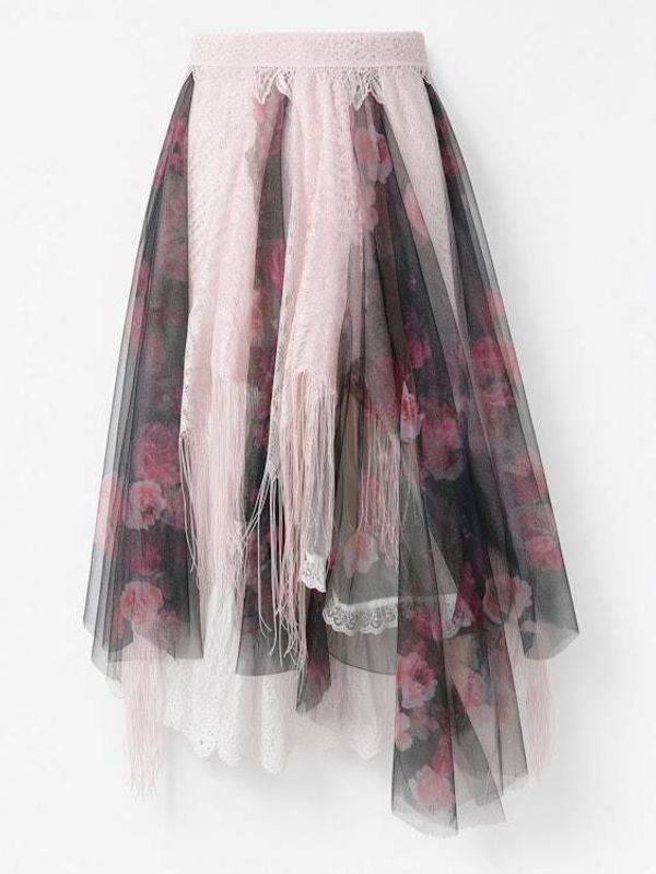 Alternate image for Ethereal Layered Bohemian Dress with Fringe Details