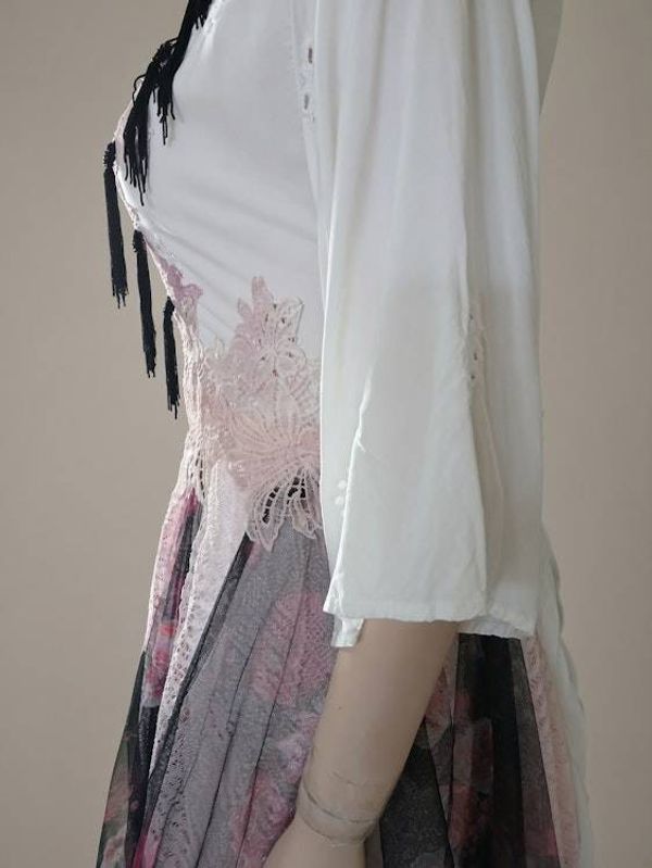 Alternate image for Ethereal Layered Bohemian Dress with Fringe Details