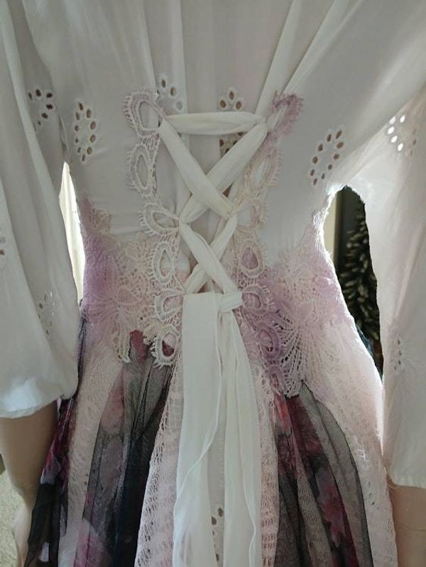 Alternate image for Ethereal Layered Bohemian Dress with Fringe Details