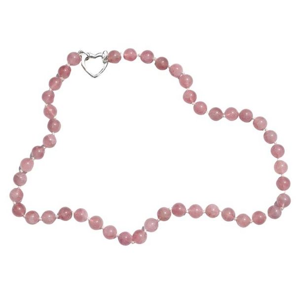 Alternate image for Hand Knotted Rare Mauve Pink Madagascar Natural Rose Quartz