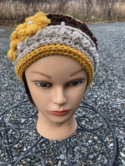 Alternate image for Woman’s Ear Warmer Headband Gold, Brown and Tan
