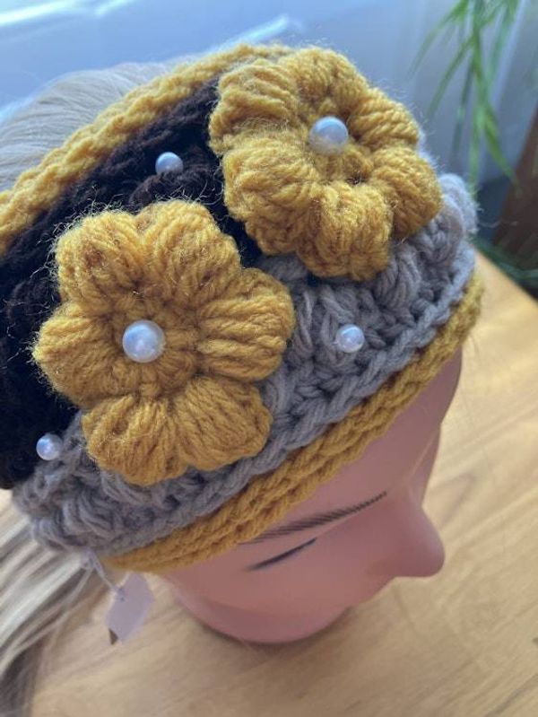Alternate image for Woman’s Ear Warmer Headband Gold, Brown and Tan