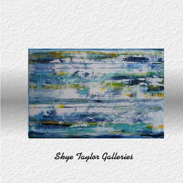 Alternate image for Out of the Blue - Original Abstract Landscape Acrylic Painting - 36 x 24 - by Skye Taylor