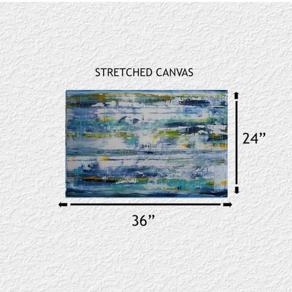Alternate image for Out of the Blue - Original Abstract Landscape Acrylic Painting - 36 x 24 - by Skye Taylor