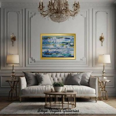 Alternate image for Out of the Blue - Original Abstract Landscape Acrylic Painting - 36 x 24 - by Skye Taylor