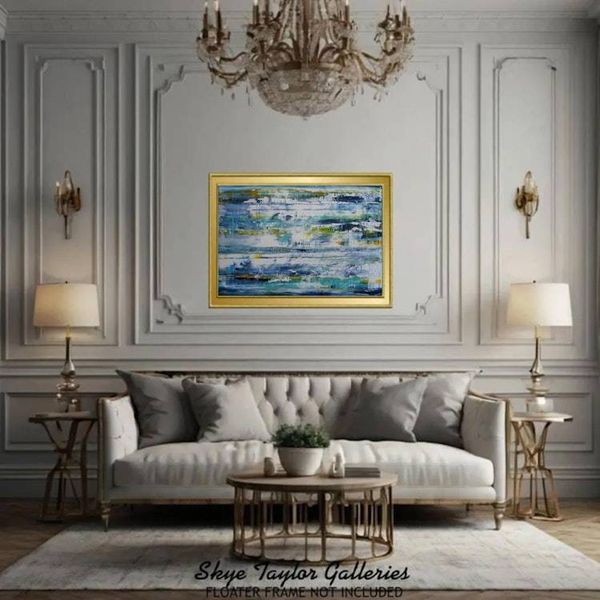 Alternate image for Out of the Blue - Original Abstract Landscape Acrylic Painting - 36 x 24 - by Skye Taylor