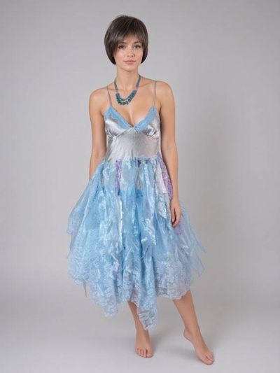 Alternate image for Handcrafted unique two-piece dress with soft light jacket