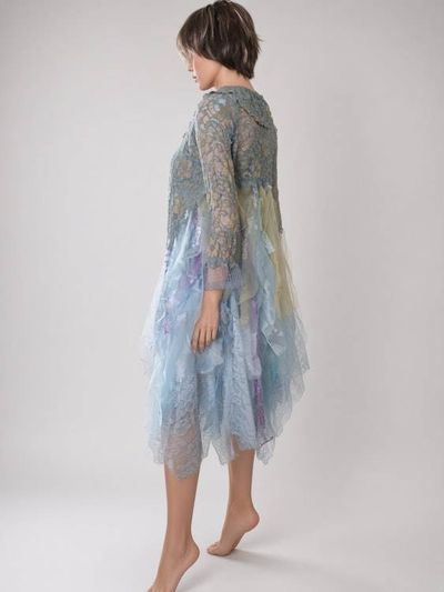 Alternate image for Handcrafted unique two-piece dress with soft light jacket