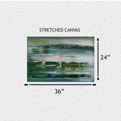 Alternate image for Abstract in Green - Original Abstract Landscape Acrylic Painting (36 x 24 x 3/4)