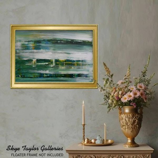 Alternate image for Abstract in Green - Original Abstract Landscape Acrylic Painting (36 x 24 x 3/4)