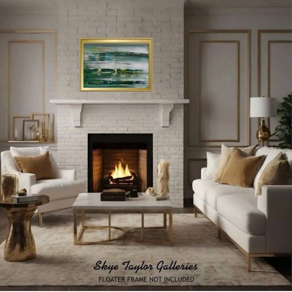 Alternate image for Abstract in Green - Original Abstract Landscape Acrylic Painting (36 x 24 x 3/4)