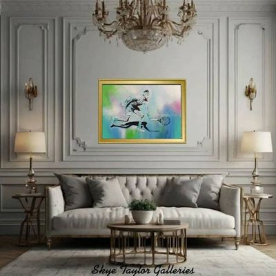 Alternate image for Rafael Nadal No. 2 - Original Tennis Sports Fine Art Painting (36 x 24 x 3/4)