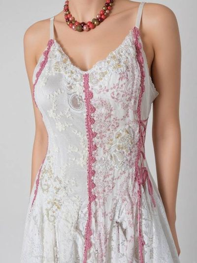Alternate image for Romantic lace asymmetrical hemline maxi dress with spaghetti straps