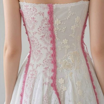 Alternate image for Romantic lace asymmetrical hemline maxi dress with spaghetti straps