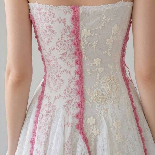 Alternate image for Romantic lace asymmetrical hemline maxi dress with spaghetti straps