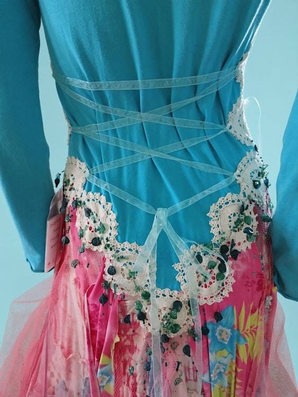 Alternate image for Pink and aqua Bohemian maxi dress with embellished bodice