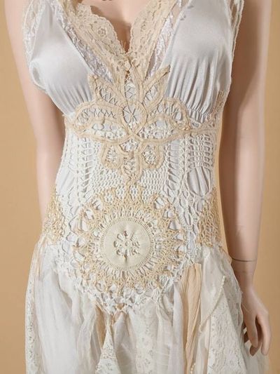 Alternate image for Vintage-Inspired ivory lace and tulle asymmetric evening or wedding dress