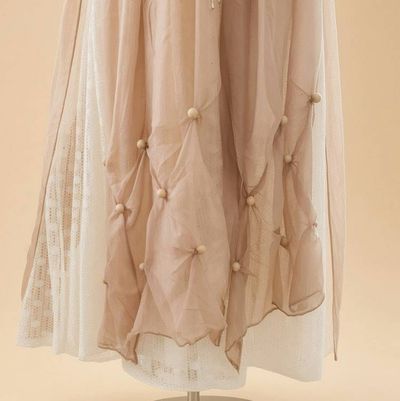 Alternate image for Sand colored Bohemian style dress with ethereal sleeves