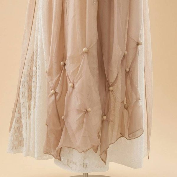Alternate image for Sand colored Bohemian style dress with ethereal sleeves