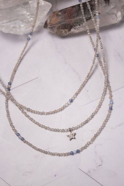 Primary image for Gray Moonstone Celestial Whisper Trio Layering Necklaces