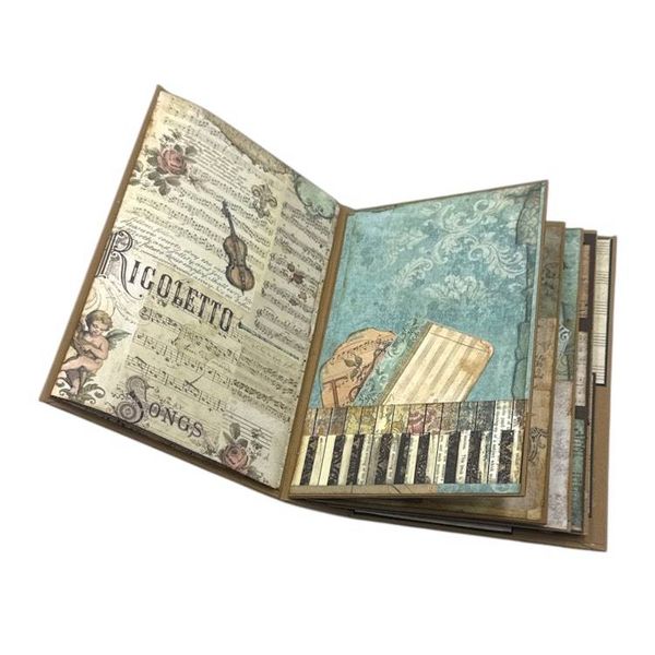 Alternate image for Vintage-Style Handcrafted Decorative Gramophone Paper Art Creation with Decorative Horn Speaker and Coordinating Mini Album