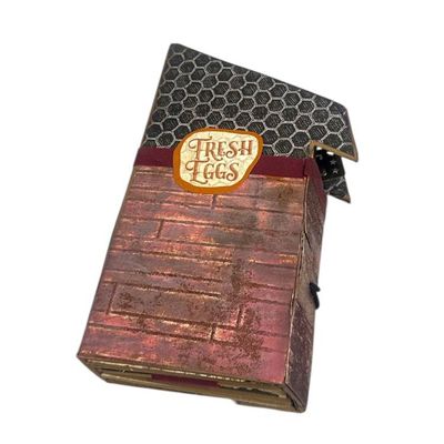 Alternate image for Handcrafted Miniature Farm Barn Paper Art Creation Diorama with Rustic Details and Hidden Mini Album
