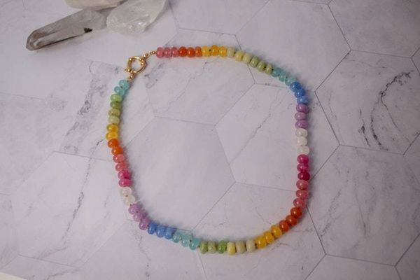 Alternate image for Rainbow Jade Candy Necklace