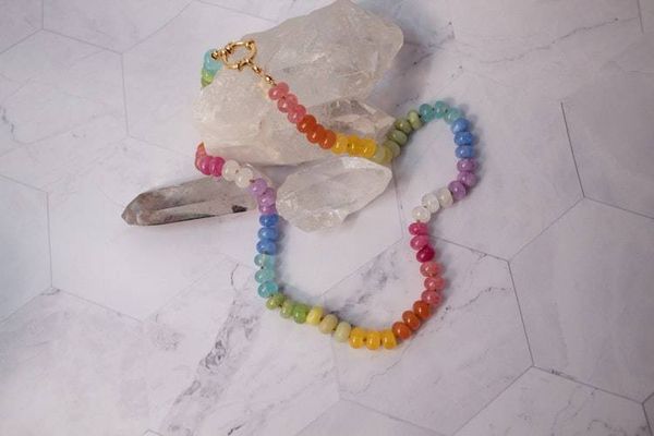Alternate image for Rainbow Jade Candy Necklace